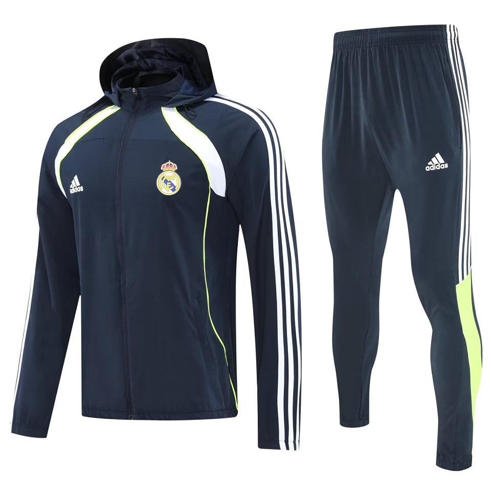 AAA Quality Real Madrid 25/26 Windcoat Tracksuit - Navy/White